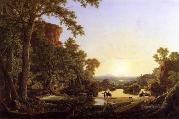  Wilderness Painting - Hooker and Company Journeying through the Wilderness from Plymouth to Hart scenery Hudson River Frederic Edwin Church